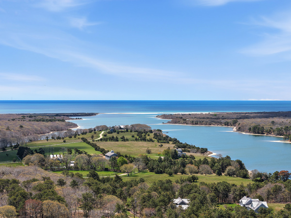 82 Oyster Pond Road Edgartown, MA 02539 - Photo 34 of 53 an aerial view of ocean and residential houses with outdoor space