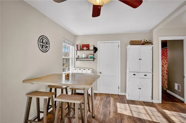 a workspace with furniture and window