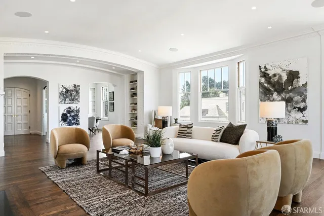 a living room with furniture