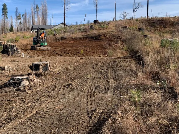 a view of a backyard of the house