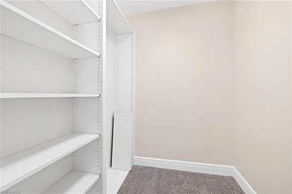 a view of an empty walk in closet