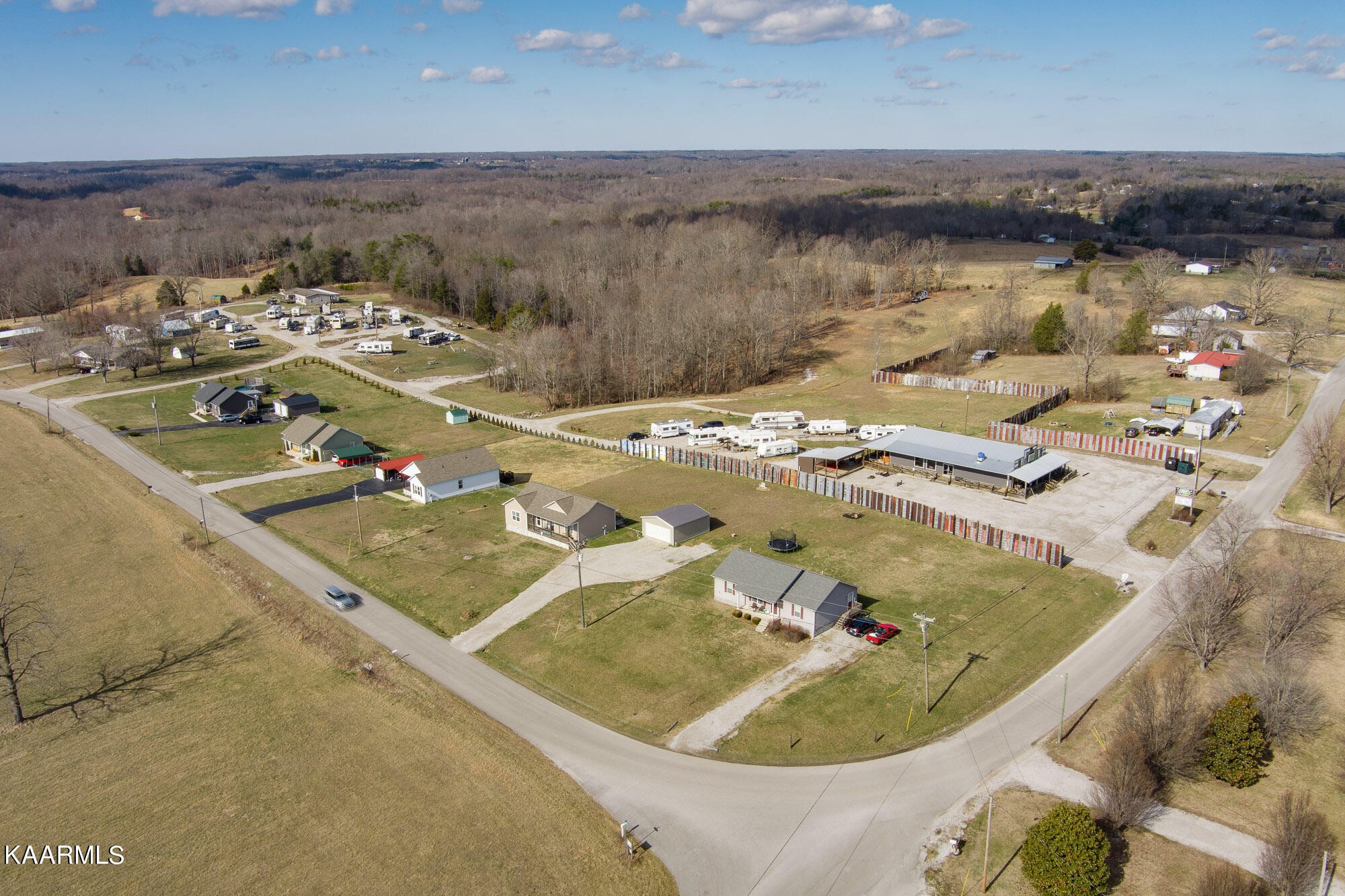 1037 Austin Road Sparta, TN 38583 - Photo 17 of 32 an aerial view of a house with a swimming pool