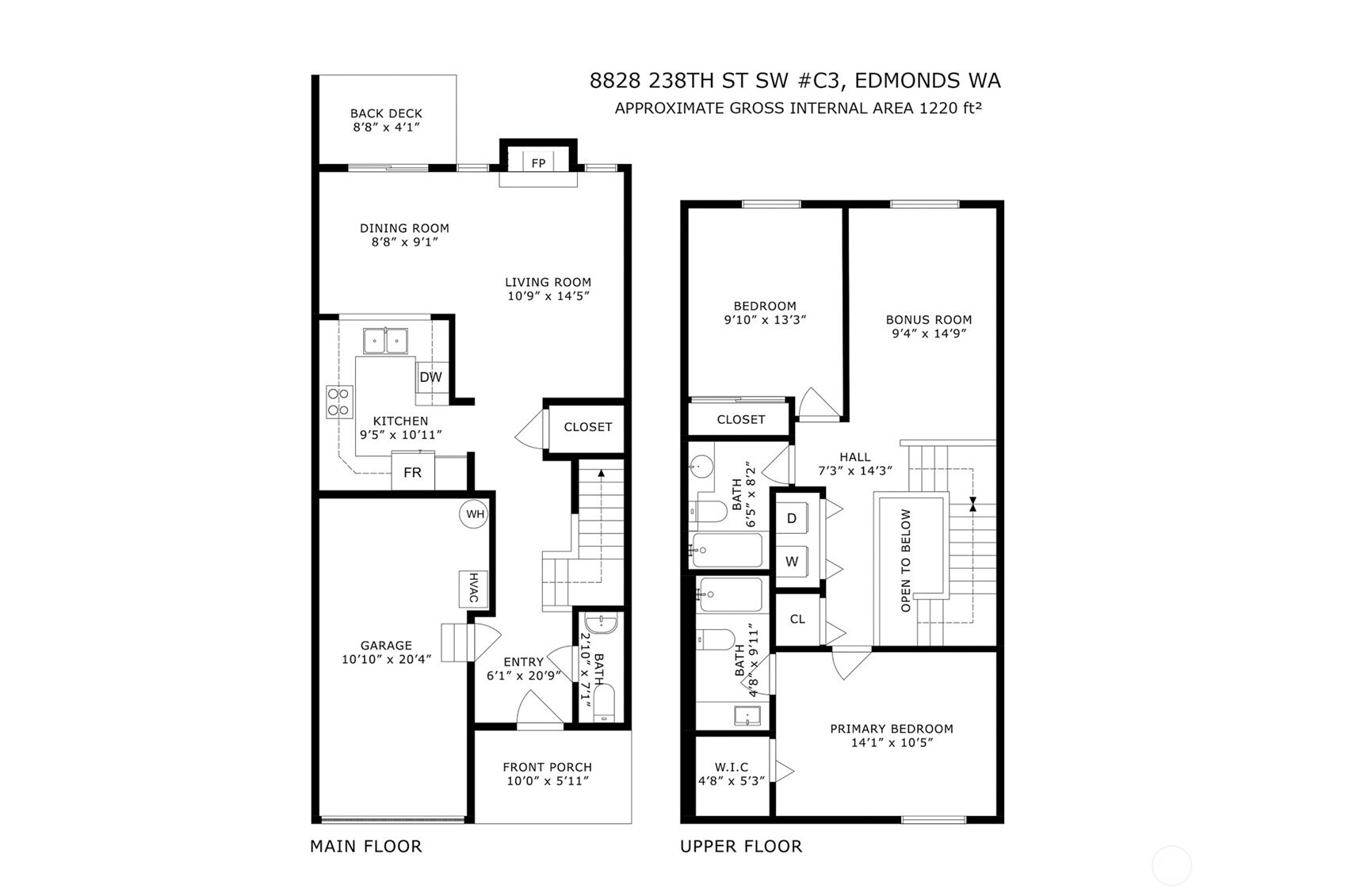 8828 238th Street Southwest, Unit C3 Edmonds, WA 98026 - Photo 26 of 29 a picture of a floor plan
