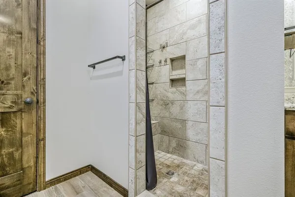 a bathroom with a shower