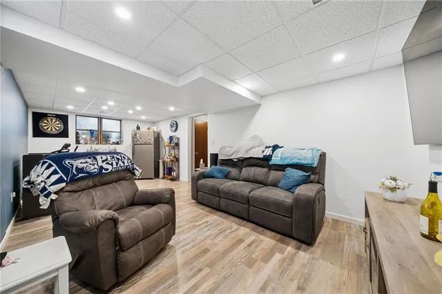 a living room with furniture and a couch