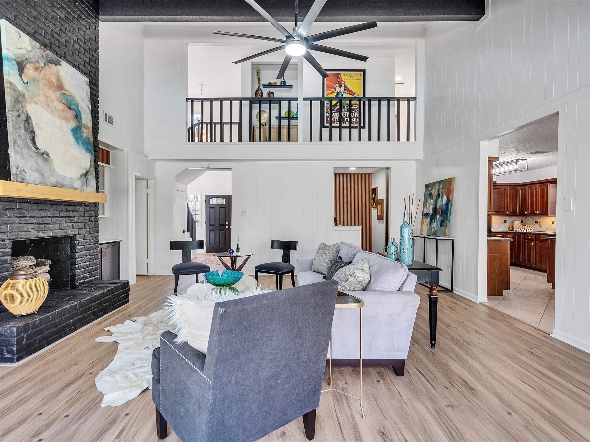 6510 Knollview Drive Spring, TX 77389 - Photo 15 of 43 a living room with furniture and a fireplace