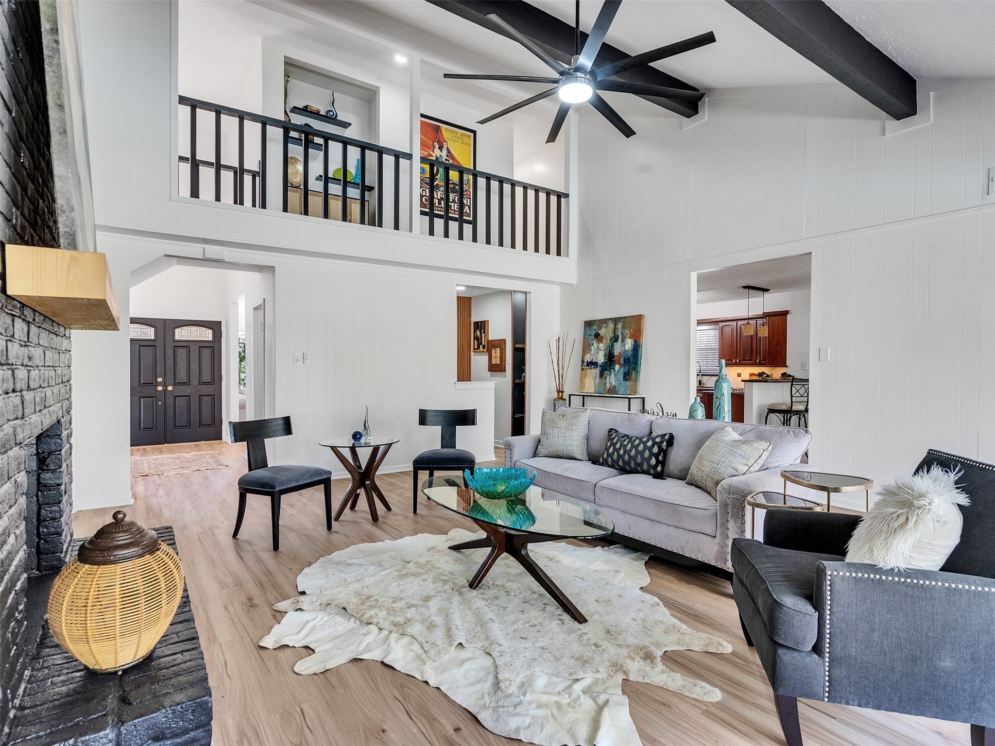 6510 Knollview Drive Spring, TX 77389 - Photo 17 of 43 a living room with furniture and a fireplace