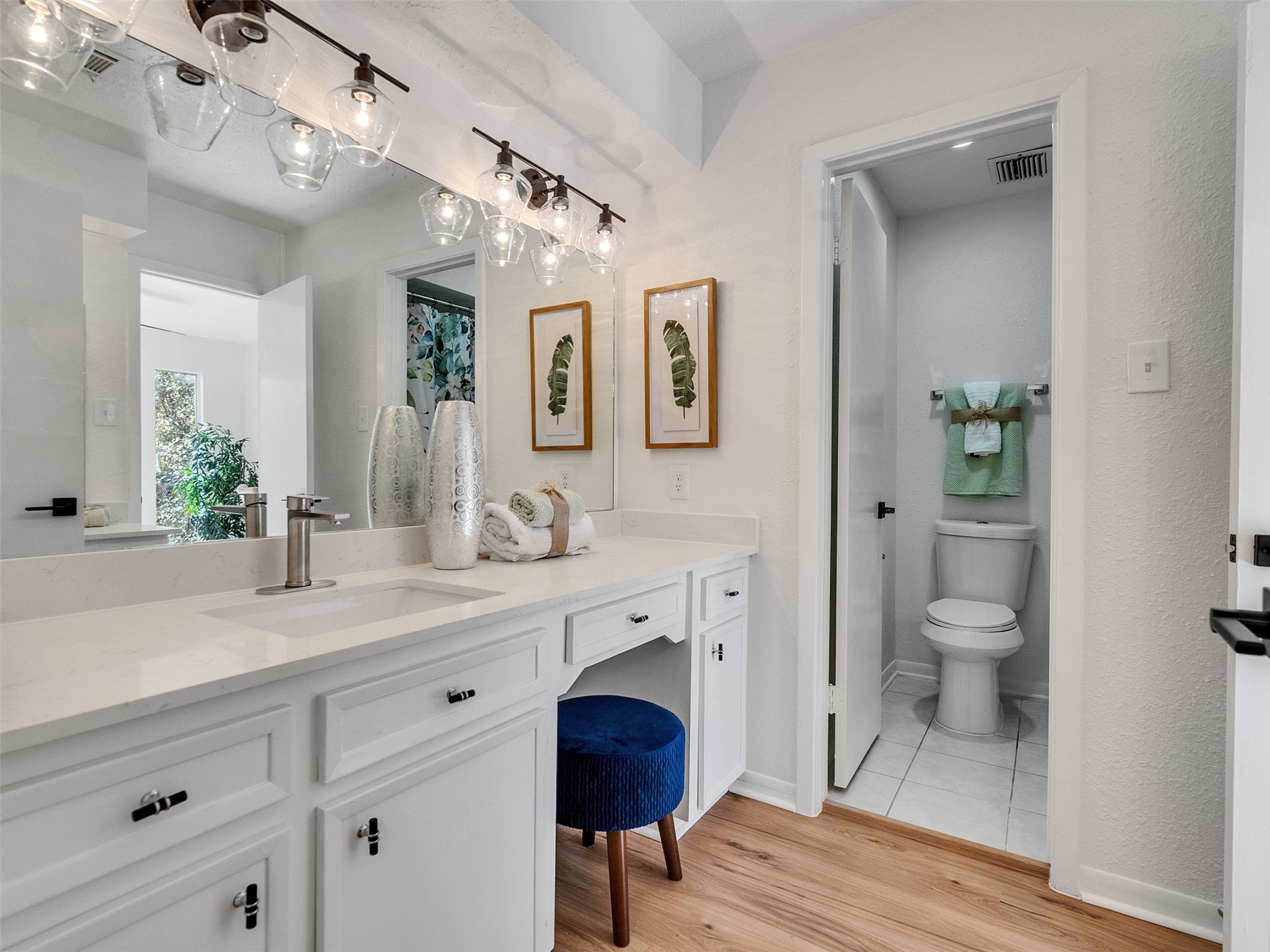 6510 Knollview Drive Spring, TX 77389 - Photo 39 of 43 a spacious bathroom with a granite countertop toilet sink and mirror
