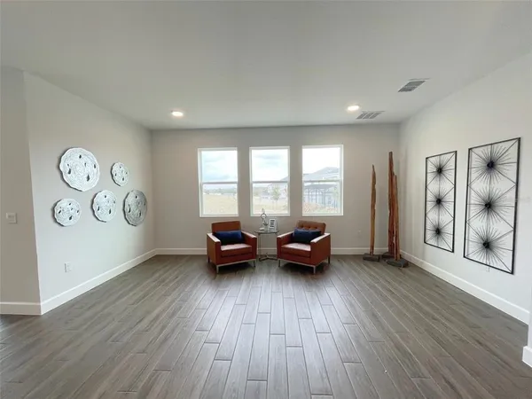 a view of a garden from a room