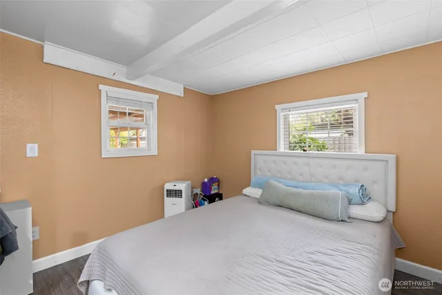 a view of a house with a large window