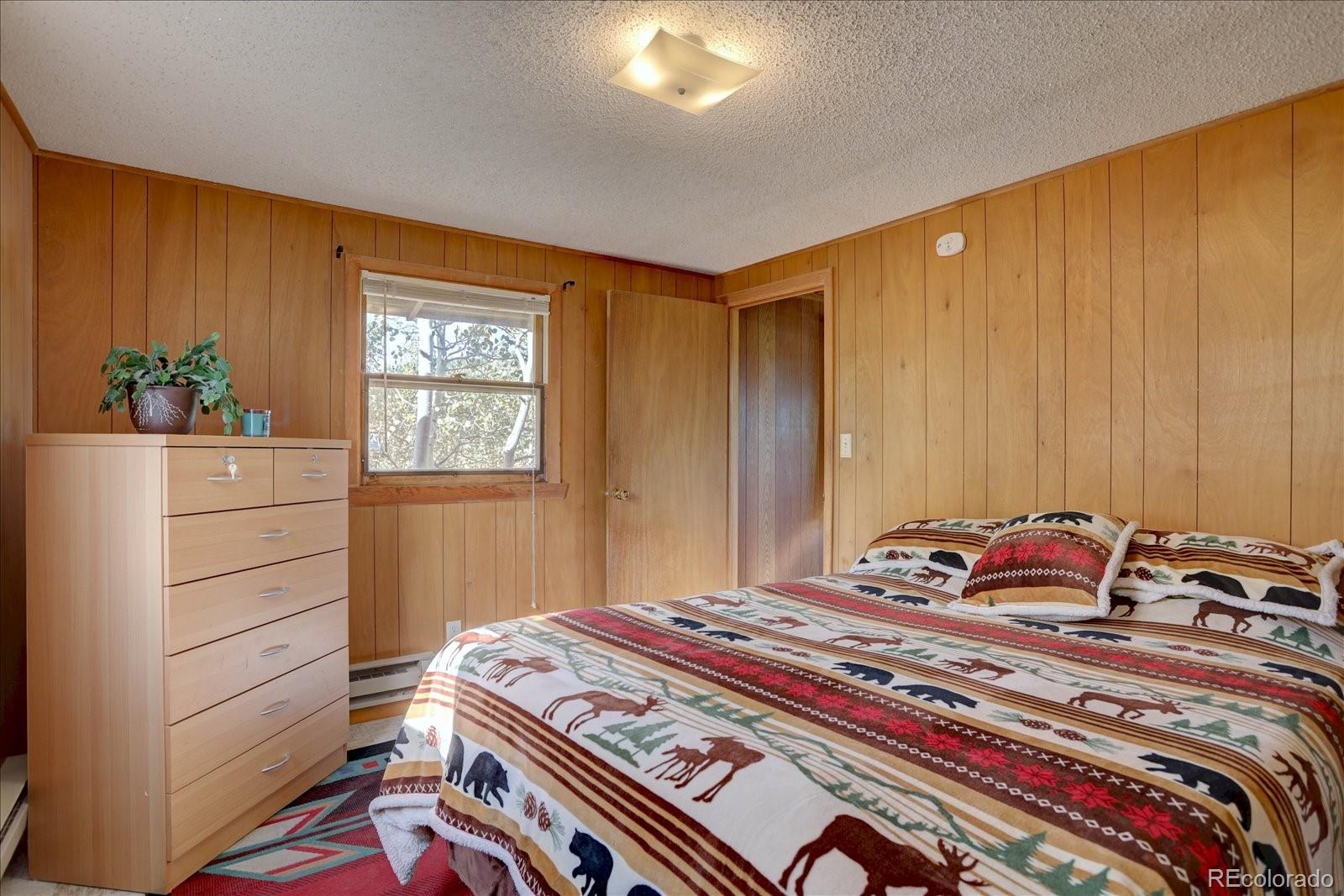 255 Saddlestring Road Bailey, CO 80421 - Photo 16 of 49 a bedroom with a bed and a window