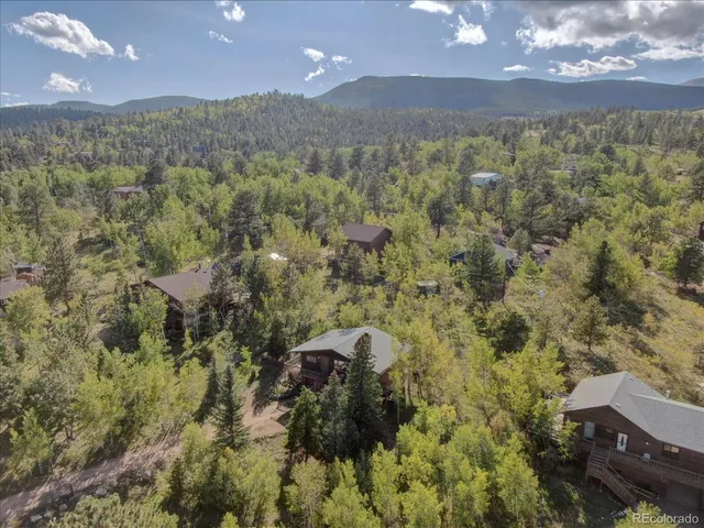 a view of a city with mountains in the background