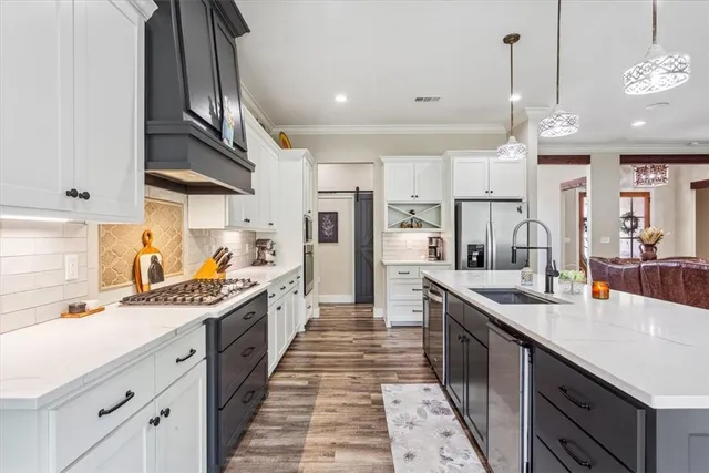 a spacious bathroom with a double vanity sink mirror double and shower