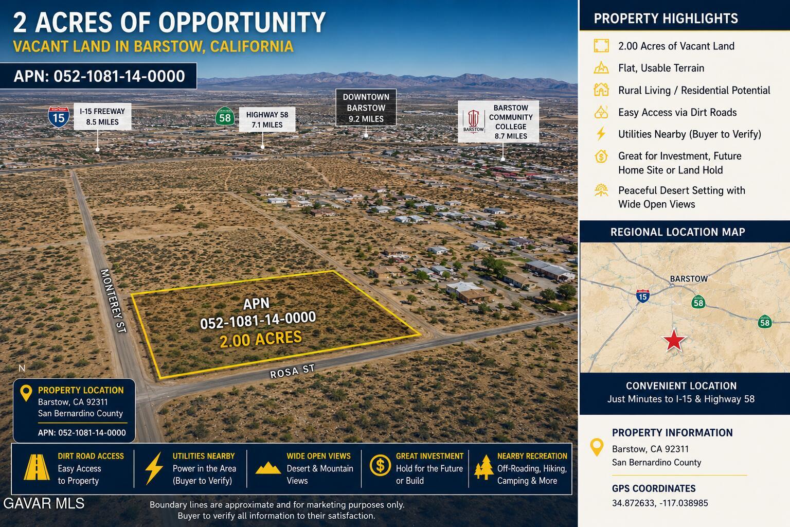 Wildhorse Road Newberry Springs, CA 92365 - Photo 1 of 1 barstow middle digit 14