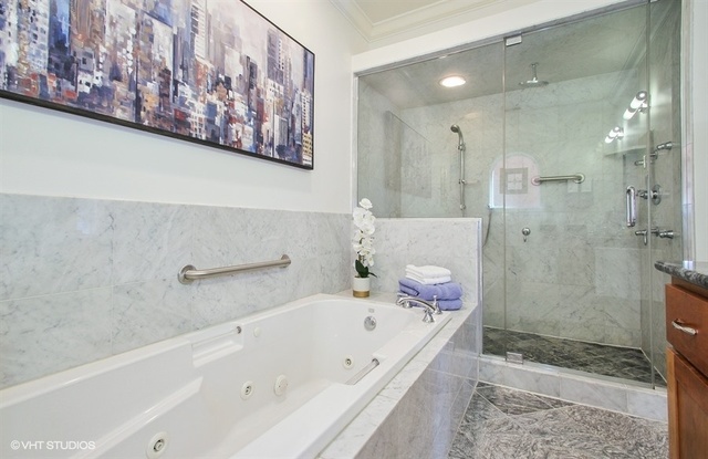 2117 Harrison Street Evanston, IL 60201 - Photo 14 of 26 a bathroom with a bathtub and shower