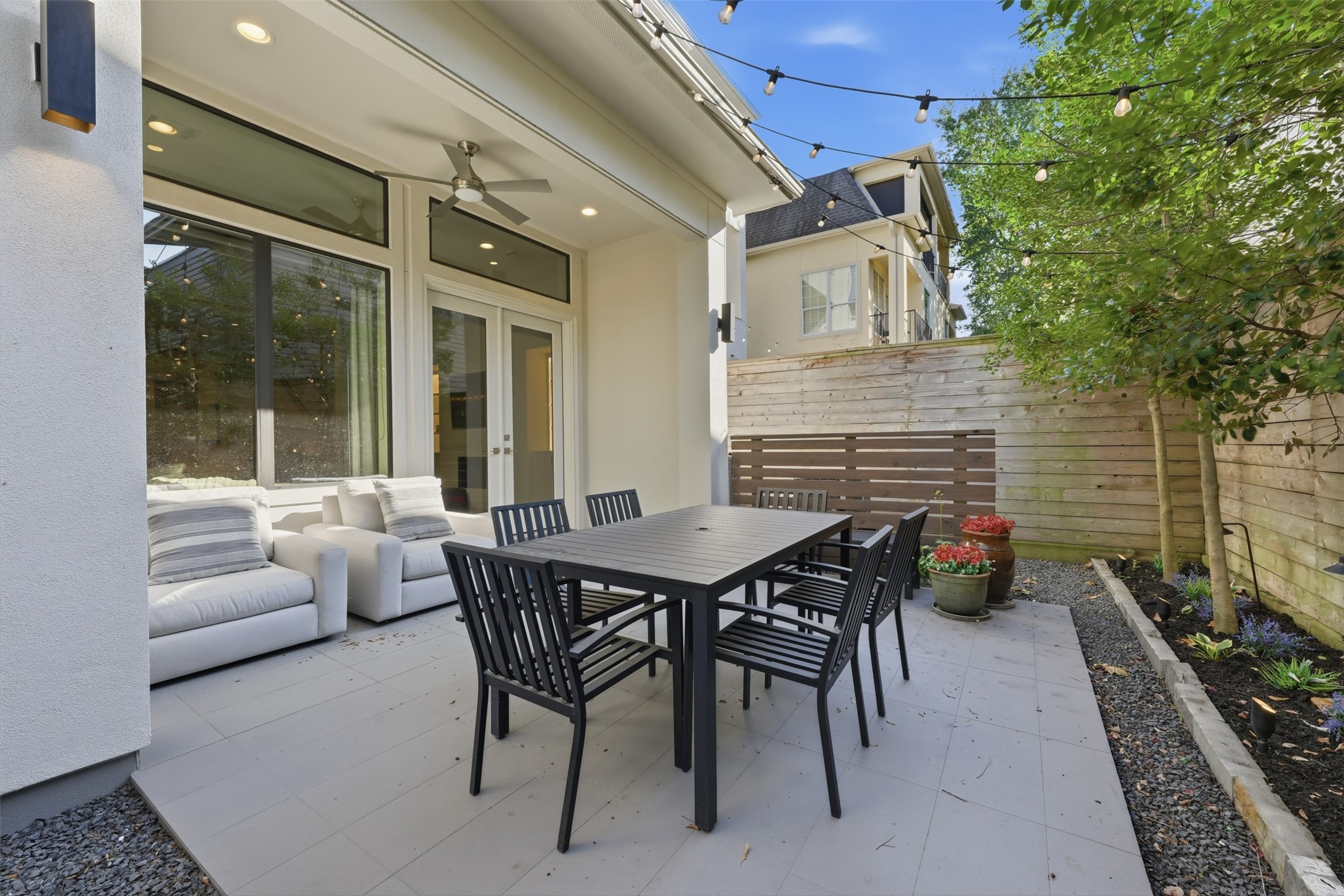 2114 McDuffie Street Houston, TX 77019 - Photo 19 of 45 The backyard is professionally landscaped included lighting.