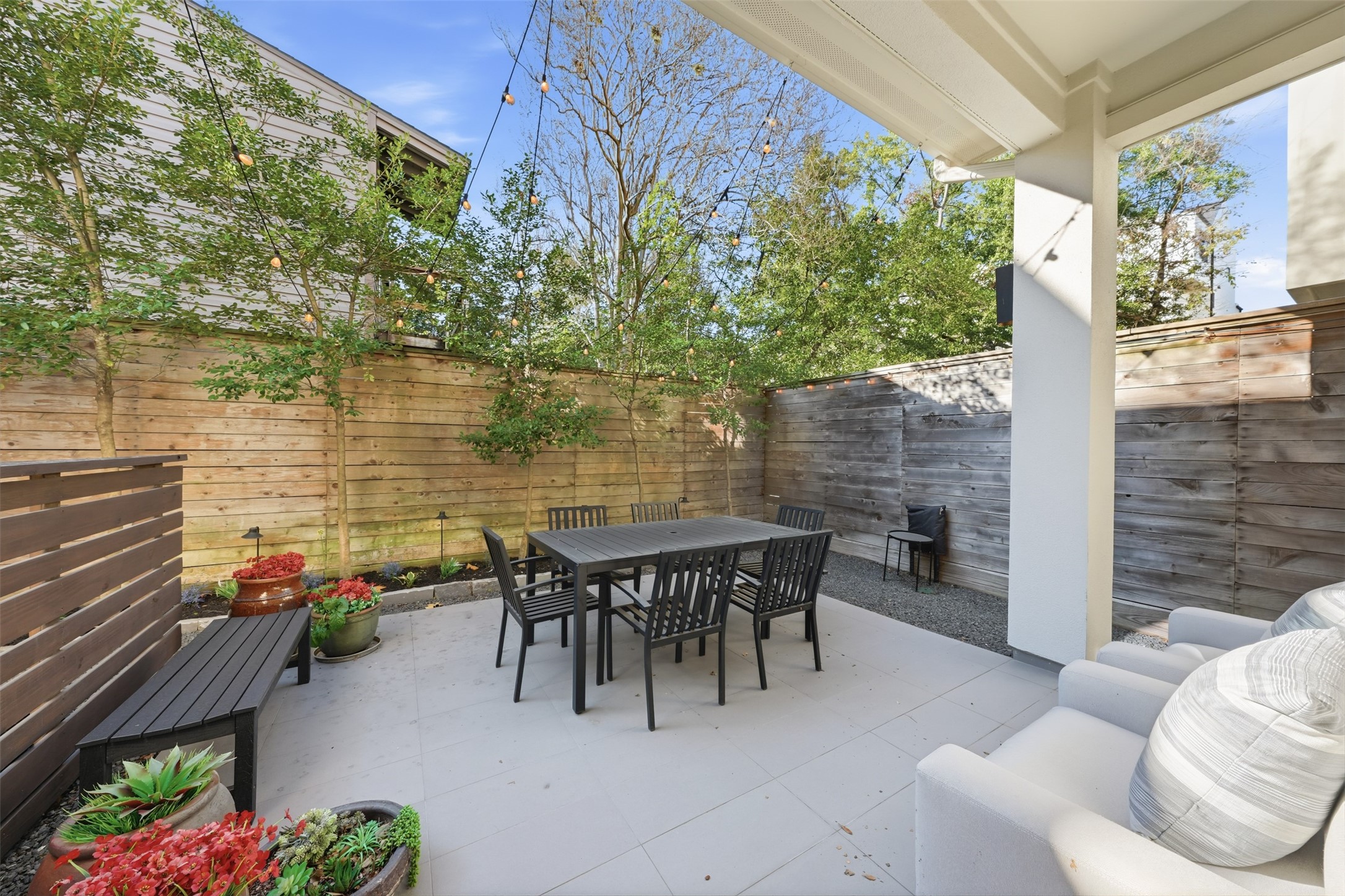 2114 McDuffie Street Houston, TX 77019 - Photo 20 of 45 You'll enjoy alfresco dining in this outdoor space which extends off of the living room.