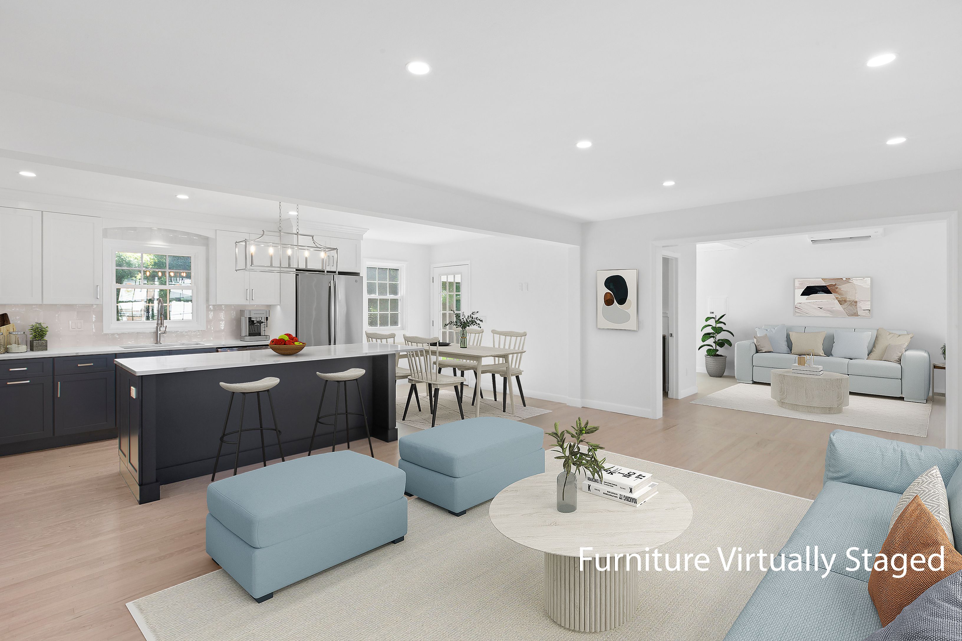 6 Whiting Road East Quogue, NY 11942 - Photo 13 of 18 a living room with furniture and a dining table