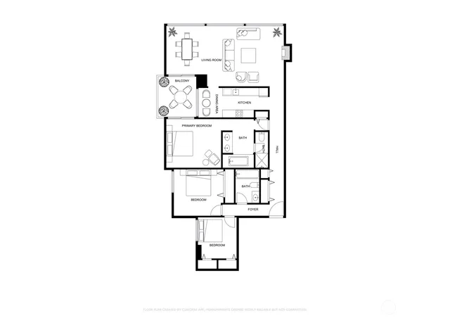 a picture of a bench in a building