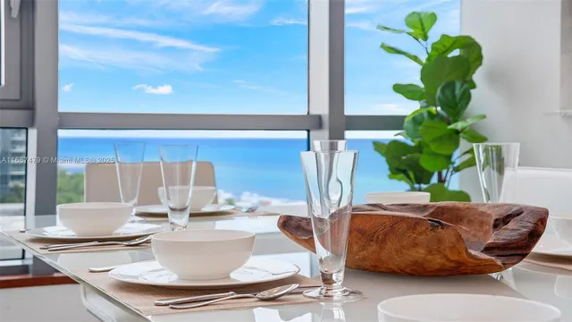 a close view of dining table