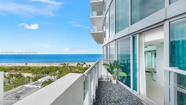 a view of an ocean from a balcony
