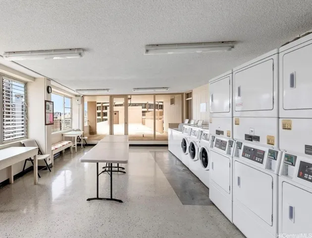 a view of bike storage in a garage
