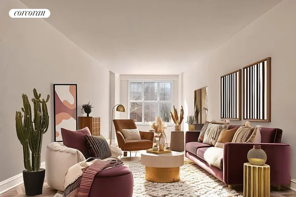 a living room with furniture or couch and a window