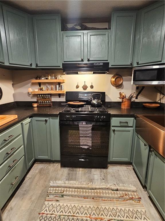 131 Chestatee Spgs Ridge Dahlonega, GA 30533 - Photo 38 of 51 a kitchen with a stove a sink and a cabinets
