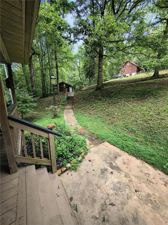 131 Chestatee Spgs Ridge Dahlonega, GA 30533 - Photo 45 of 51 a view of a backyard with a garden and plants