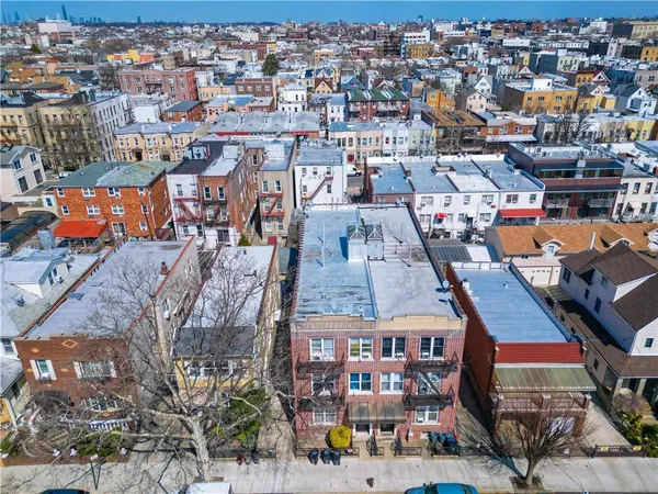 an aerial view of a city