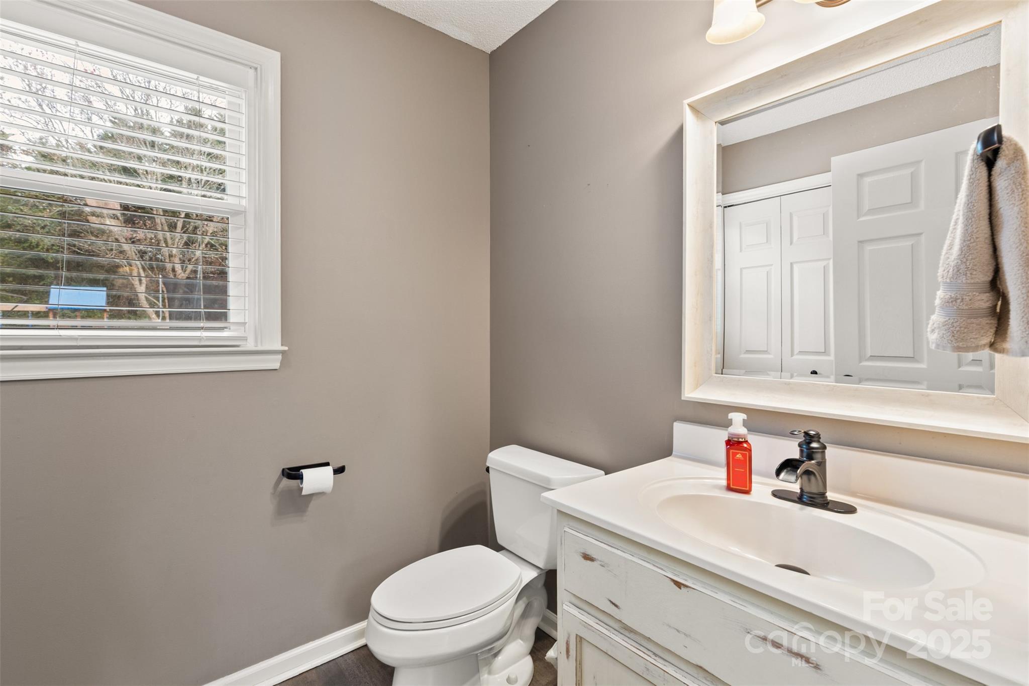 3233 6th Avenue Northeast Conover, NC 28613 - Photo 9 of 30 a bathroom with a sink a toilet and a window