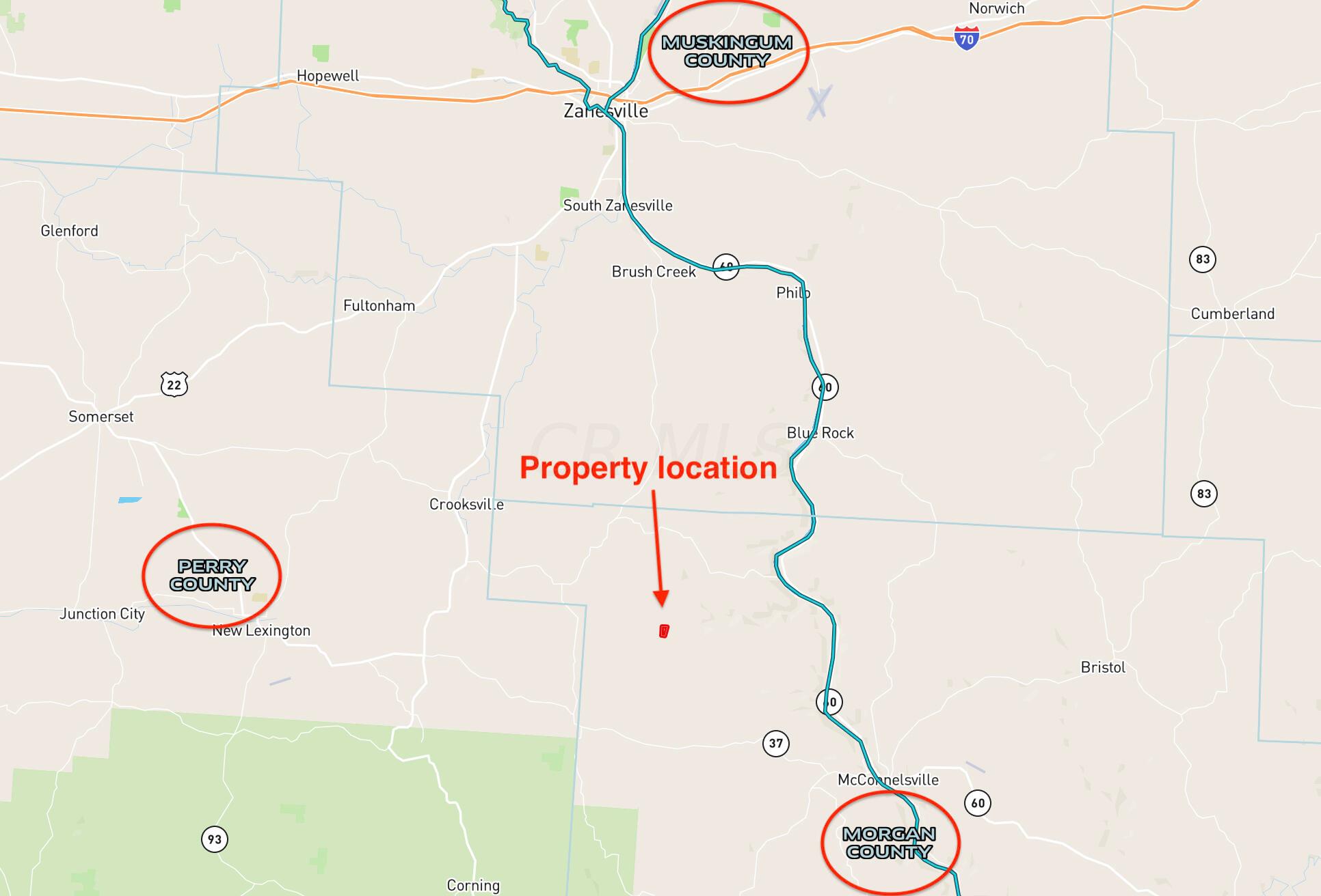 7111 Stoneburner Road Northwest Crooksville, OH 43731 - Photo 46 of 48 Location aerial