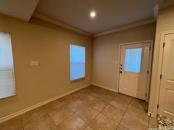 an empty room with windows