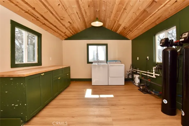 a room with a washer and dryer