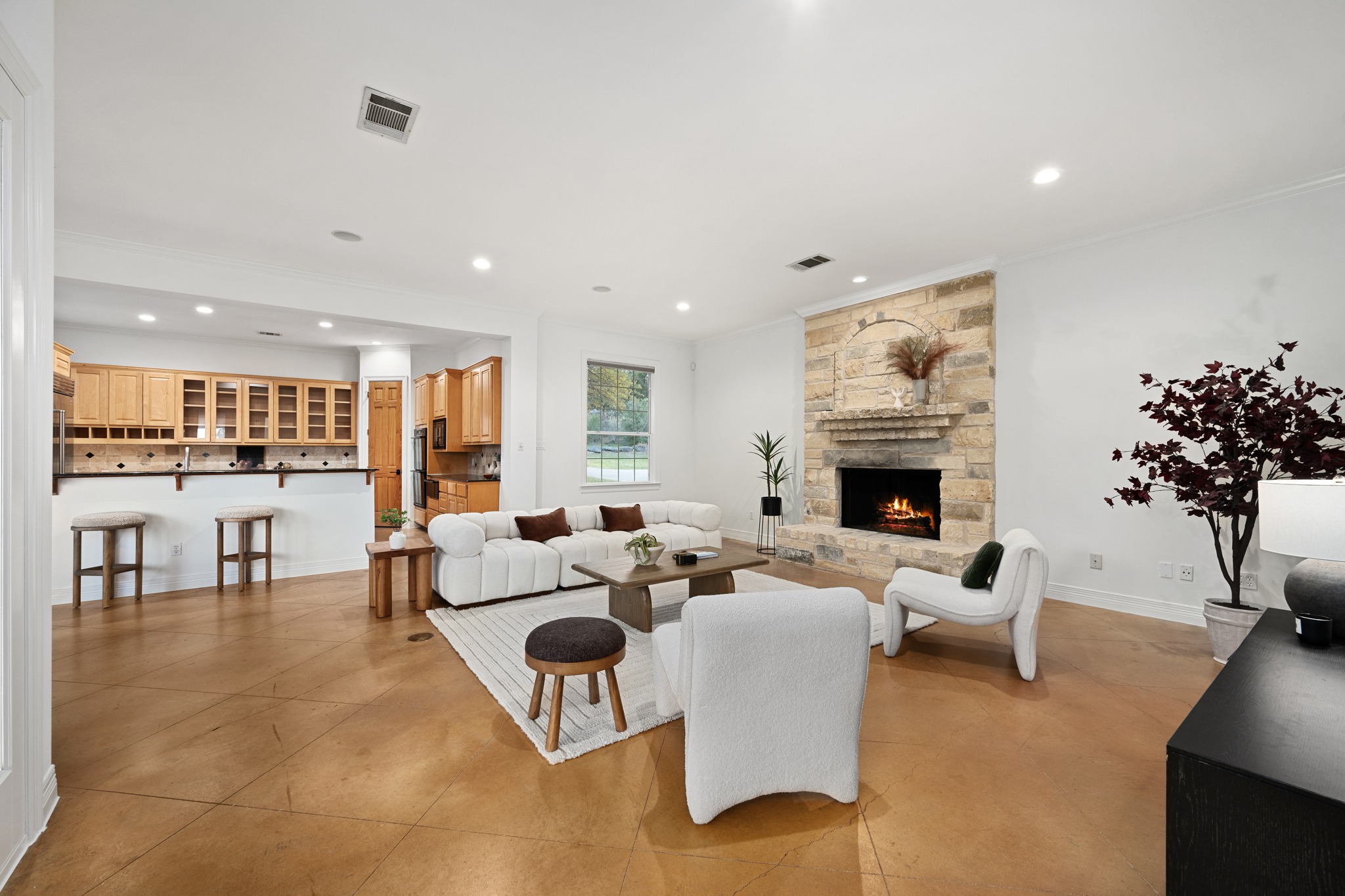 600 River Hills Road Austin, TX 78733 - Photo 16 of 40 Family room open to kitchen
