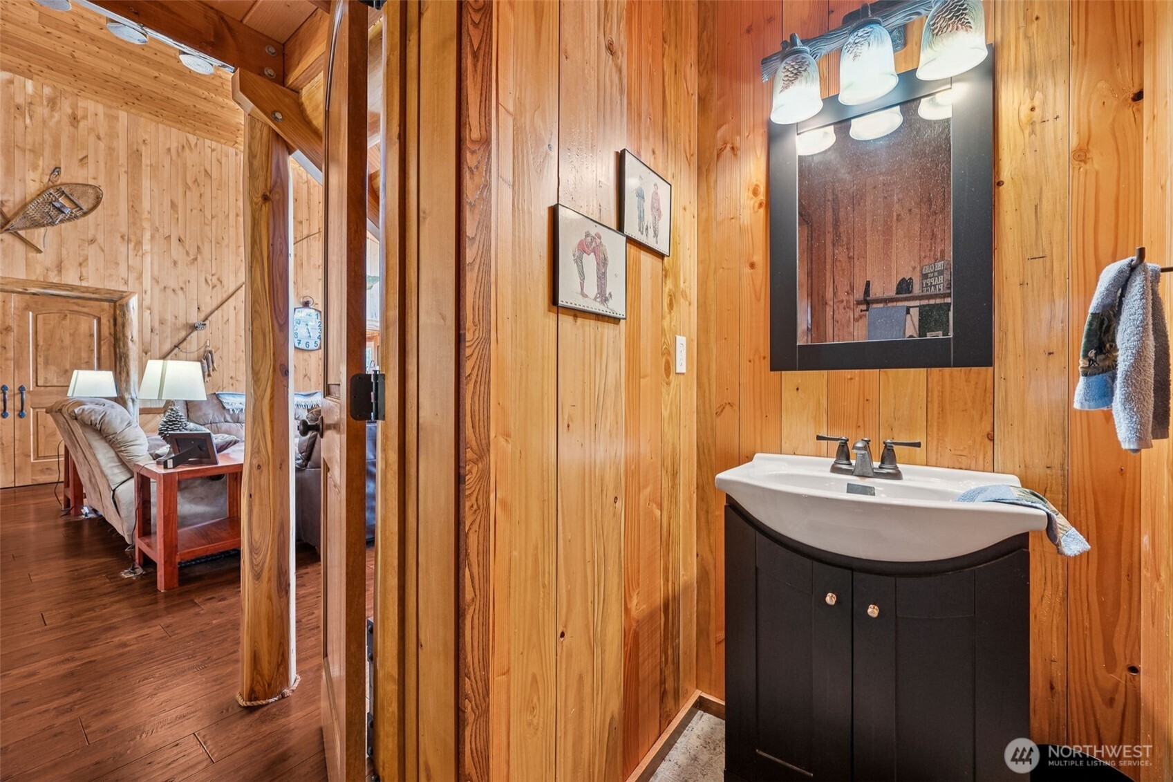 0 Boyd Road Randle, WA 98377 - Photo 20 of 39 a bathroom with a sink a mirror and a shower