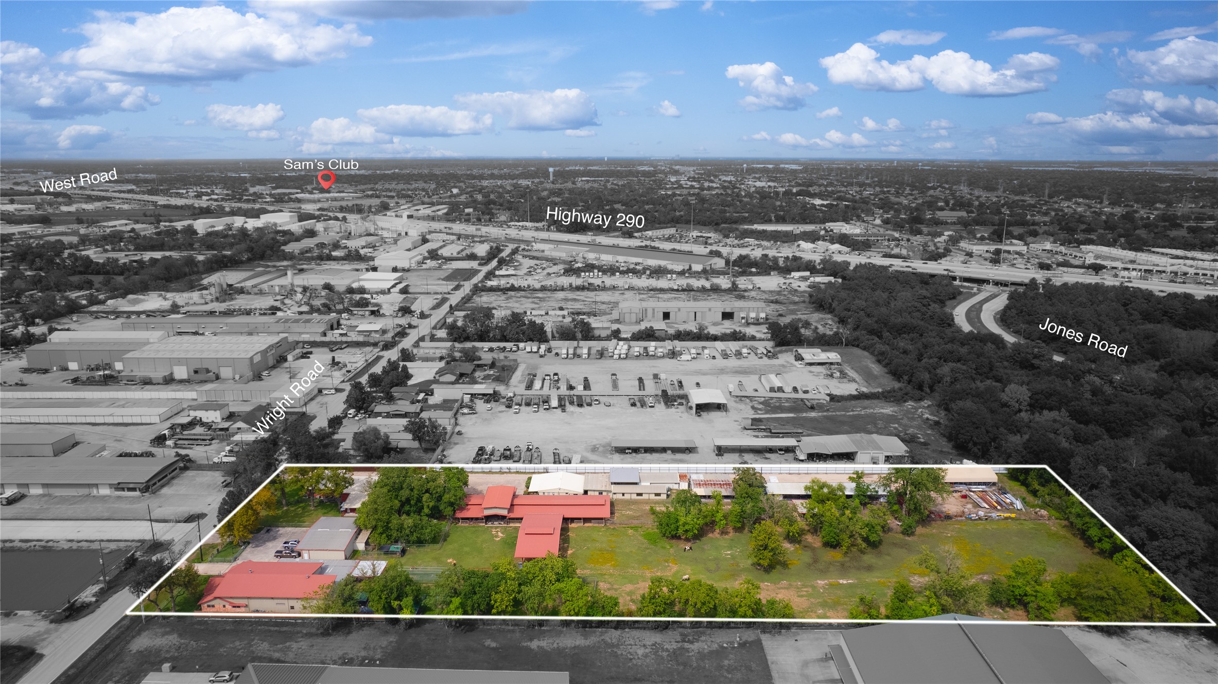 7438 Wright Road Houston, TX 77041 - Photo 49 of 50 Ariel view of the property, buildings and location.