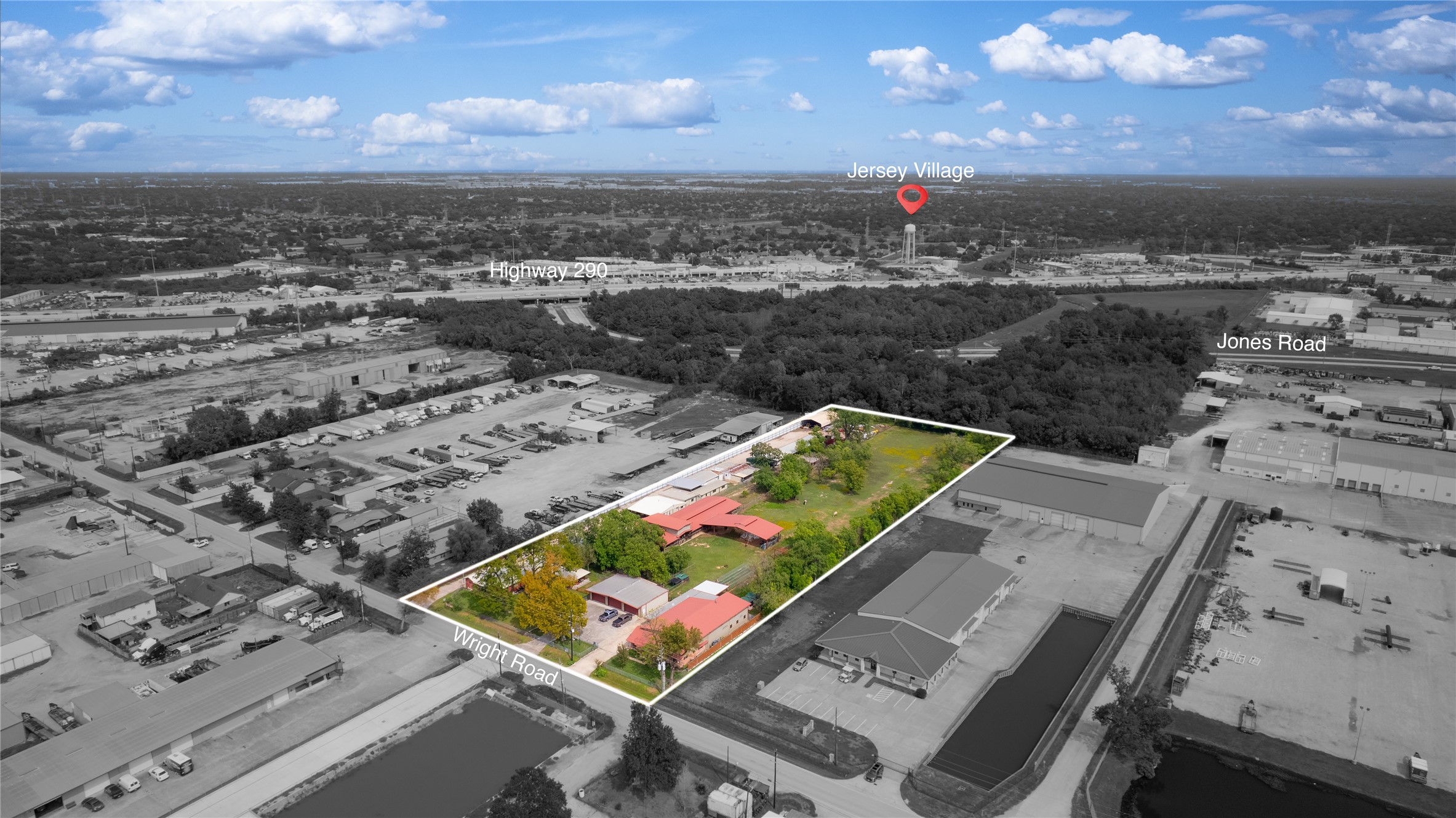 7438 Wright Road Houston, TX 77041 - Photo 50 of 50 Ariel view of the property, buildings and location.