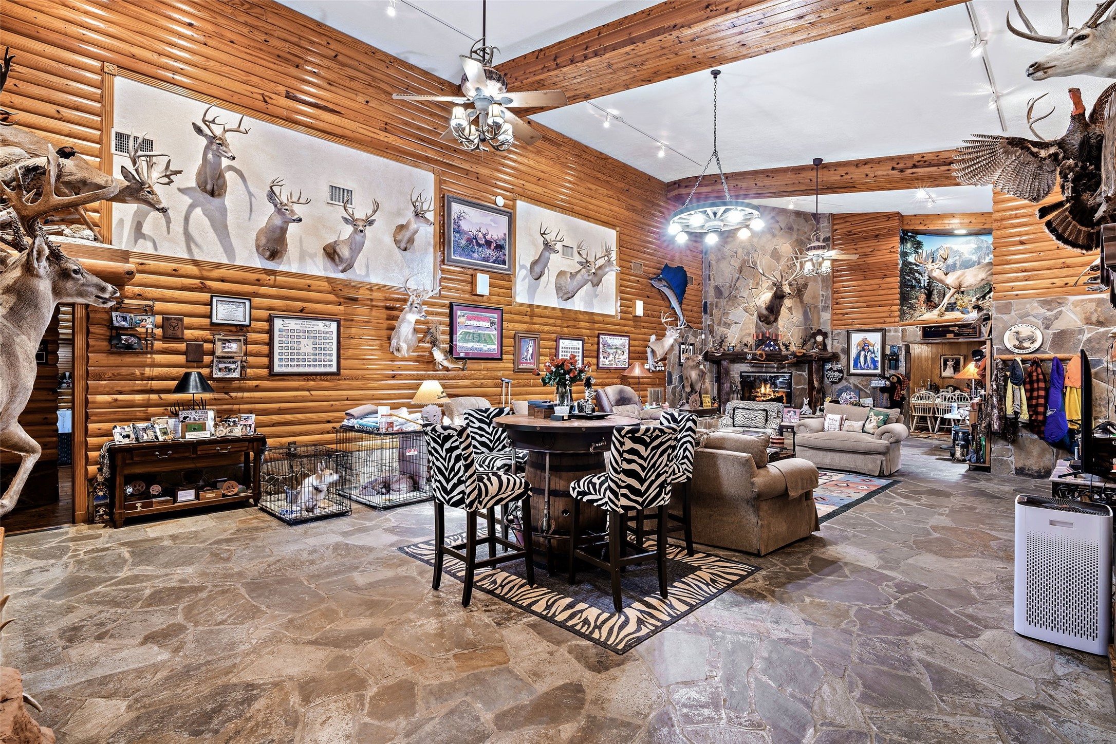 7438 Wright Road Houston, TX 77041 - Photo 7 of 50 Another view of the great room. Look at those beautiful stone floors.