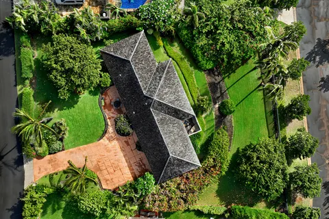 an aerial view of a house