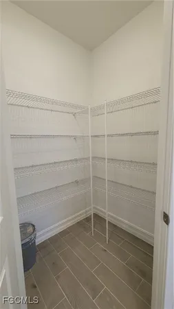 a view of a room with empty racks