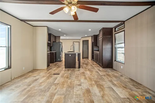 a view of a livingroom with a chandelier