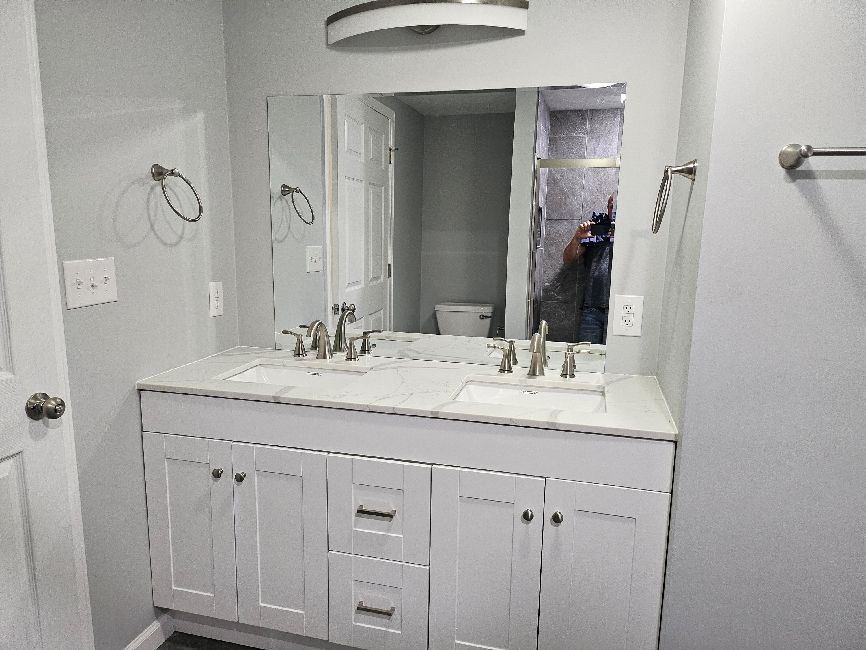 4443 Keefer Road Roanoke, VA 24018 - Photo 19 of 26 a bathroom with a granite countertop sink vanity and a mirror
