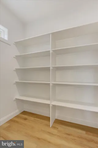 a view of a room with empty racks