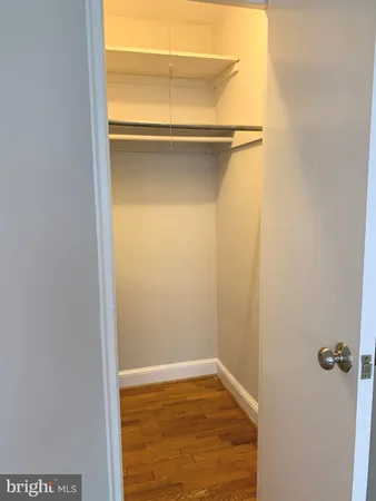 a view of a room with a door