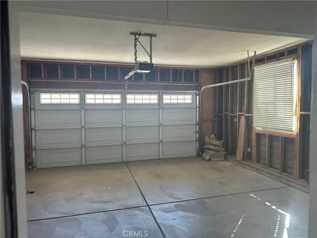 a view of a garage