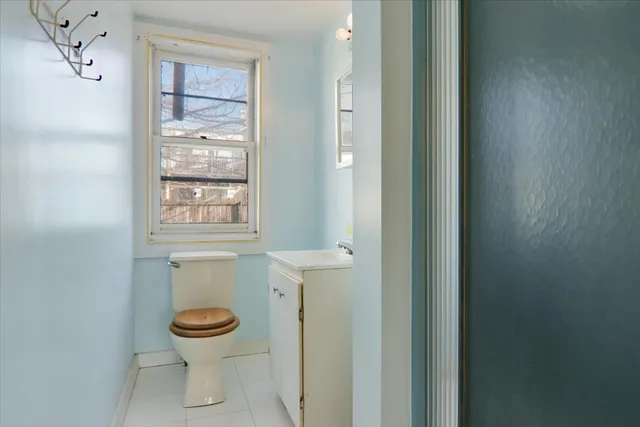 a bathroom with a toilet