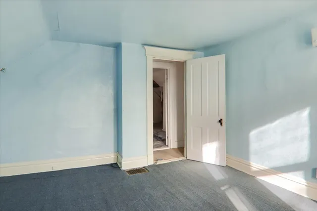 an empty room with closet