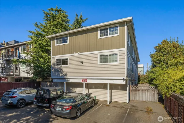 a car parked in front of a house