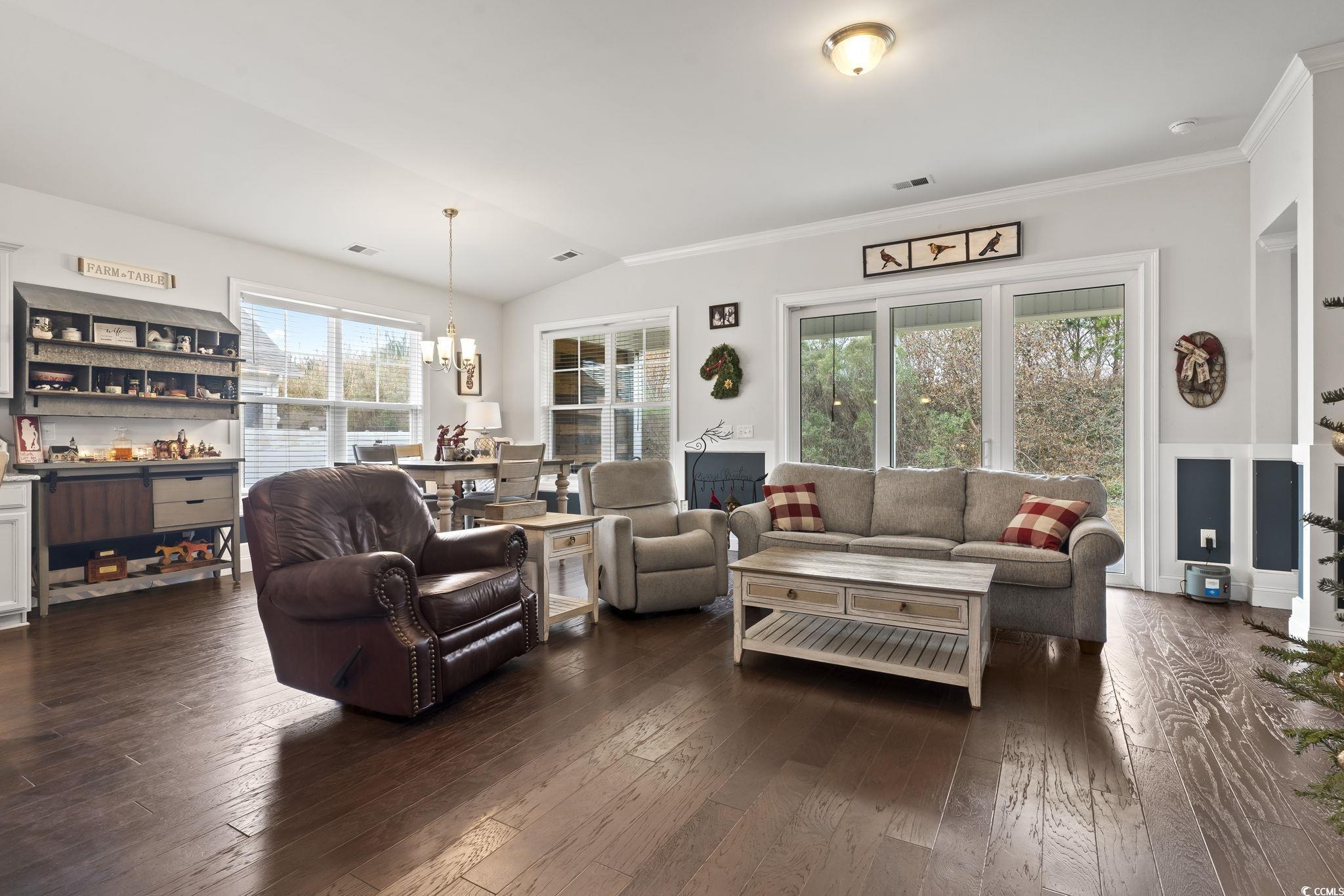 144 Bucky Loop Murrells Inlet, SC 29576 - Photo 19 of 40 Living room with dark hardwood / wood-style floori